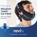 REVIX Wisdom Teeth Ice Pack Head Wrap with 3D Sewing Jaw Ice Pack for Face Oral Surgery Pain Relief for TMJ, Tooth Extraction & Teeth Removed, Extra Snug Fit with 4 Hot Cold Gel Packs Reusable, Black