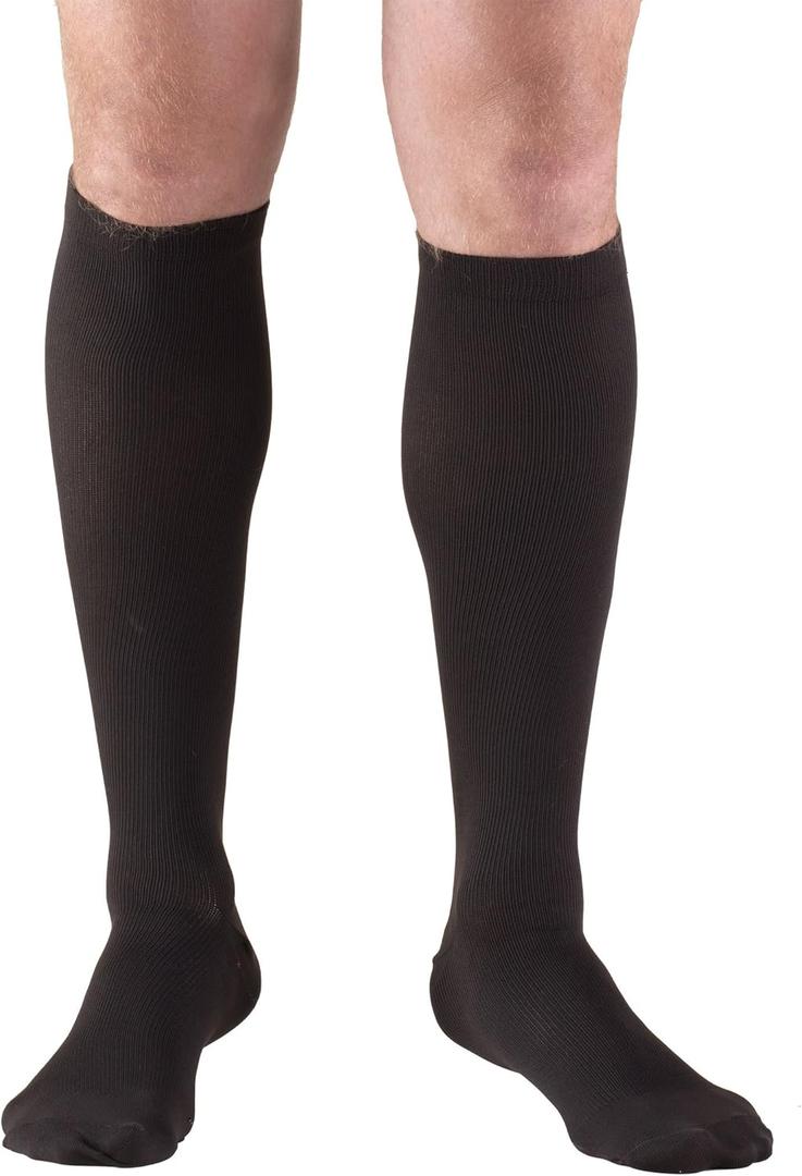 Truform Compression Socks, 20-30 mmHg, Men's Dress Socks, Knee High Over Calf Length, Black, X-Large, 1944BL-XL
