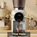 Conical Burr Coffee Grinder with 40mm Stainless Steel Burr, 34 Grind Settings Anti-static, Electric Espresso Grinder for Home Use Perfect for Espresso, Drip Coffee, French Press & Cold Brew, White