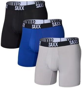 SAXX Underwear Co. Men's Core Performance Mesh Boxer Brief with Fly, Pouch, Pack of 3, M