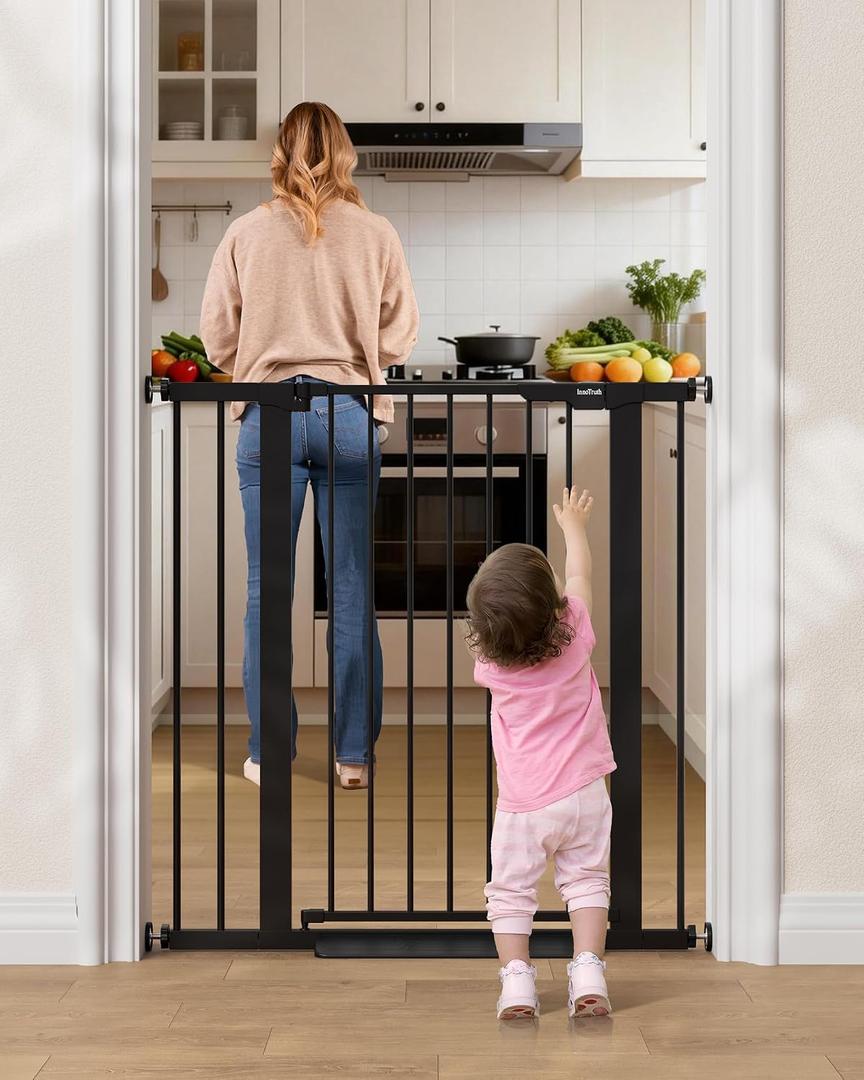 InnoTruth 27-36.6 in Wide x 35.5 in High Extra Tall Baby Gate, Black