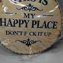 This Is My Happy Place Sign, Happy Place Metal Wall Decor, Welcome Sign For Front Door, Hanging Signs & Plaques, Funny Home Decorative For Front Door (1pcs,12 * 12in)