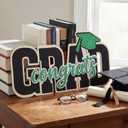 Qunclay Class of 2026 Wood Signs Graduation Party Decorations 2026 Congrats Grad Sign Wooden Signature Board with Pen Graduation Photo Booth Prop for High School College Grad Party Supplies(Green)