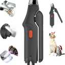 2-in-1 Cat Nail Clippers & Dog Nail Clippers Trimmers for Large Medium Small Dogs Cats Claw Trimmer Quick Sensor and Safety Guard USB Rechargeable with 2 LED Lights Dogs Nail Trimmer (Black 6th Generation)