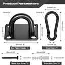 Stainless Steel Heavy Duty Ceiling Hooks 4-Pack, M10 Pad Eye Hook with Snap Hooks, Eye Hooks Heavy Duty Mounting Plate, Swing Hooks for Indoor/Outdoor Use with Screws & Expansion Tubes