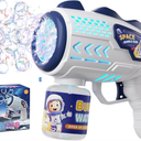 JOYIN 2 Kids Bubble Guns with 4 Bottles Solution, Automatic Bubble Machine Gun with 8 Holes for Kids, Adults, Summer Toys, Easter Basket Stuffers, Birthday Gift, Party Favors