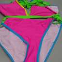 Blooming Jelly Women's Bikini Set Two Piece Swimsuit Triangle Top String Mid Rise Bottom Cheeky Bathing Suit,M