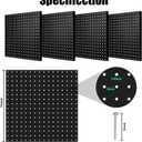 Pegboard, 4 PCS 1616 Large Heavy Duty Metal Pegboard Panels with Frame Black Peg Board Display Peg Boards for Walls, Display, Garage Tool Storage, Office Organization, Craft Room, Kitchen