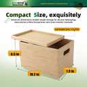 BAMOTTO CRAFTBAMBOO 10.2x7.3x6.5 Lidded Storage Bins - Stackable Bamboo Box/Cube/Basket with Handles for Home Kitchen Office, Organize Tableware Clothing Toys Books
