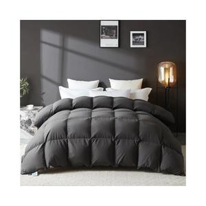 L LOVSOUL Goose Feather Down Fiber Comforter Oversize King Size, 100% Organic Cotton Fabric Duvet Insert,1200TC,750+Fill Power, Hotel Collection, All Season Grey Bedding Comforters with 8 Tabs