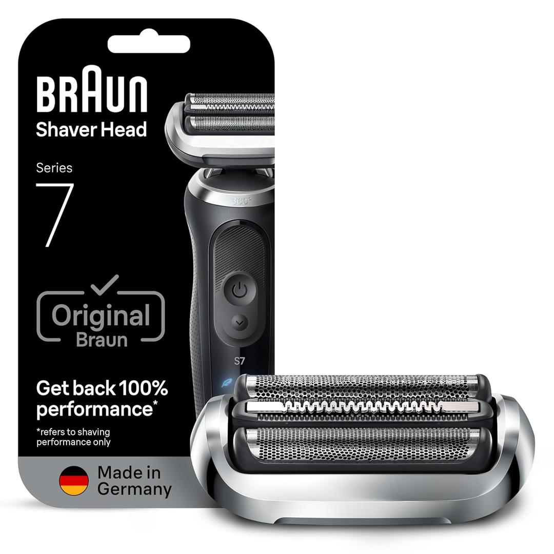 Braun Series 7 Electric Shaver Replacement Head, Easily Attach Your Shaver Head for a Shave as efficient as Day one, Compatible with New Generation Series 7 Shavers, 74S, Silver