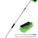 59" V-Shaped Car Wash Brush with Long Handle Snow Sweeping Brushing Adopts Soft Bristle Design Not Floating Hair Suitable for Detail Cleaning Tires Roof SUV RV MPV Truck Camper Indoor Outdoor Window