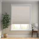 Changshade Cordless Cellular Shades, Light Filtering Honeycomb Shades for Windows, Pull Down Pleated Blinds, Easy to Install for Indoor Windows and French Doors,18" W x 50" H, Beige