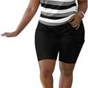 HBQ Women Two Piece Outfits Summer Sweatsuits Bodycon Track Suits Biker Short Workout Jogger Sets Stripe (XX-Large)