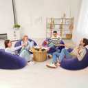Realspring Inflatable Bean Bag Chairs Outdoor Blow up Camping Chairs Inflatable Lazy Sofa Folding Portable Bean Bag Loungers Couch for Movie Night(Blue,5 Pcs)