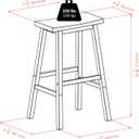 Winsome Satori Saddle Seat Bar Stool, Walnut, 29"