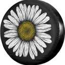 Daisy Flower Spare Tire Cover Dust-Proof Wheel Tire Cover Fit Trailer, RV, SUV and Many Vehicle 17 Inch