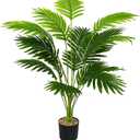Artificial Areca Palm Plant Silk Fake Potted Faux Tree in Pot for Indoor Outdoor Modern Decoration House Living Room Home Decor Wedding Office Floor Garden (31" Green)
