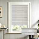 No Tools No Drill 1" Cordless Mini Blinds, Horizontal Light Filtering Blind, Vinyl Blinds for Indoor Windows 19.5" W x 64" H, White.