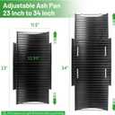 23.62" to 35.43" Adjustable Ash Pan for Charcoal Grill Chargriller 1224 1324 2121 2222 2123 Replacement Parts for Royal Gourmet, Oklahoma Joe's Charcoal Grills with 2PCS Fire Grate Hanger
