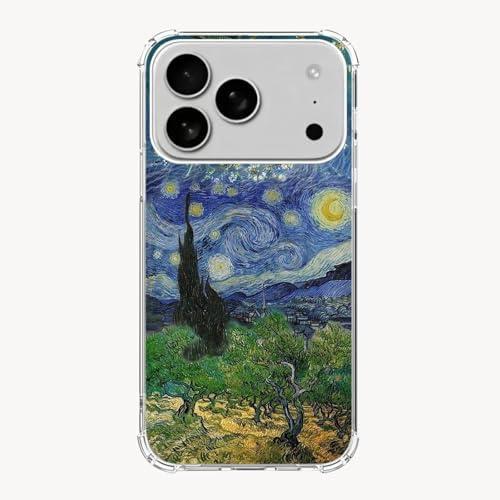 Van Gogh Paintings Phone Case Compatible with iPhone 17 Pro, Three Artworks from Van Gogh Art Case for iPhone 17 Pro, Unique Soft TPU Bumper Protective Cover