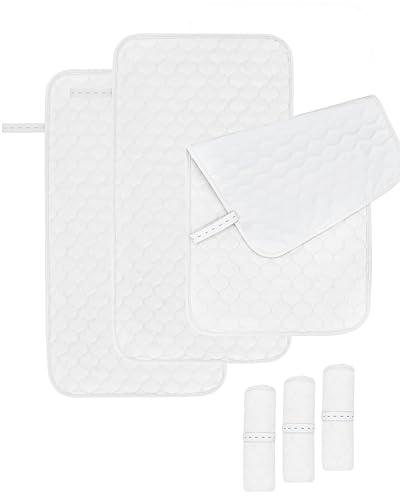 2 packs of 3's Baby Changing Table Diaper Changing Pad Liner Non-Slip, Waterproof Terry Mat, Quilted Absorbent Bassinet Liners Washable