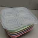 BE OVER QUALITY 4 Pack Meal Prep Containers, 4 Compartment Bento Snack Boxes, Reusable Divided Lunch Box Containers for Adults, Kids, Toddlers, Travel, Work, School