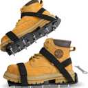 Satisure Epoxy Floor Spiked Shoes with 1" Short Spikes (Fully Assembled) - Non-Slip Adjustable Straps for Self-Leveling Floors, Garage Coating & Overlays, Cover Installation (Black, 1 Pair)