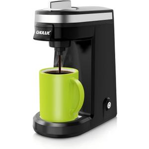 CHULUX Mini Single Serve Coffee Maker for K Cup Capsule, Tiny Small Size Coffee Machine for One Person Travel, RV, Truck and Home, Black