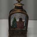 Santa Claus Snow Globe Christmas, Musical Snow Globe Lantern Lights with 6H Timer Battery & USB Powered, Retro Style Holiday Glitter Snow Globes for Xmas Home Decoration Indoor Holiday Party Gifts (Bty-lrbl)