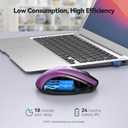 TECKNET Wireless Mouse for Laptop, Silent Mouse Quiet Click, Computer Mice Wireless, 6 Adjustable 4000 DPI Computer Mice - Purple