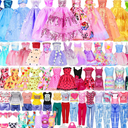 Doll Clothes and Accessories for 11.5 Inch Doll Dress Up Set with 1 Wedding Gown Dress 2 Fashion Dresses 4 Mini Dresses 2 Tops and Pants Outfits Swimsuits 10 Shoes 10 Bags Toys Gift for Girls