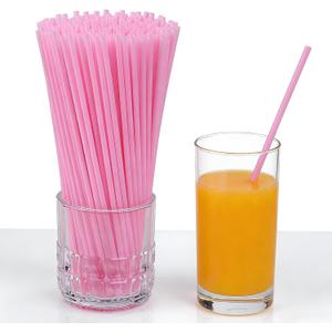 YAOSHENG [250 Count] 8.27 Inch Cocktail Stirrers Pink Straws Coffee Plastic Sip Stir Swizzle Sticks for Coffee,Cocktail,Party, Bar, Kitchen, Cafe
