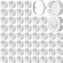 Hillban 60 sets Magnetic Light Clips for Govee H706 Outdoor Lights Mounting Clip with Iron Sheet Light Clips Magnetic Compatible with Govee Pro Permanent Outdoor Lights Extension (White)