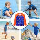 WAWSAM Boys Rash Guard Swim Shirts Long Sleeve UPF 50+ Swimwear Quick Dry Toddler Rash Guard for 4-6 Years (US, Age, 6 Years, Truck Orange)