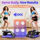 Air Compression Resistance Stepper Adjustable Mini Stair Climber for Home Cardio Workout, Portable Stepper Machine with LCD Display, 5-Level Adjustable Resistance, Non-Slip Pedals - Batt. not incl.