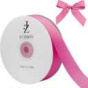 2 x Pink Grosgrain Ribbon 1 Inch X 50 Yards Pink Grosgrain Ribbon for Crafts Gift Wrapping Hair Accessories Wedding Decor Sewing and Bow Making Holiday Decoration Gift Ribbons