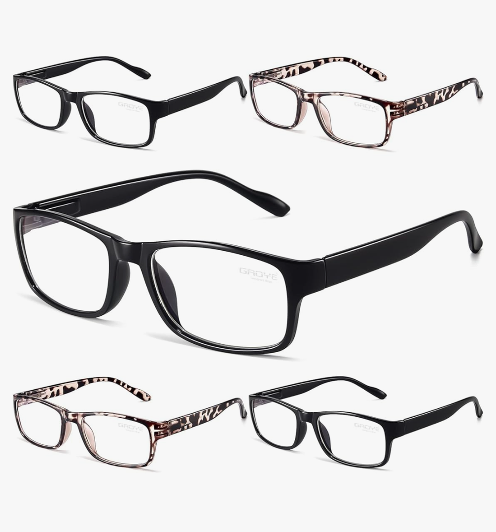 Gaoye Professional Reading Glasses for All Day - Computer Readers with Blue Light Protection - Value Pack, +2.25