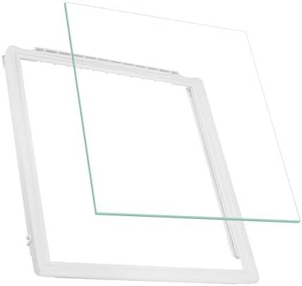 241969501 Refrigerator Shelf Frame with Glass 240443384 Refrigerator Crisper Glass Inset Compatible with Frigi. daire parts Refrigerator Replace FFSS2615TE0, LFSS2612TE0, FGEX26D6QF0 by Fetechmate
