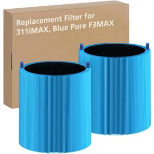 2 Pack 311i Max Replacement Filter Compatible with Blue Pure 311i Max Air Purifier,Ture HEPA Filter Compare to Blue Pure F3-MAX, Bl-ue