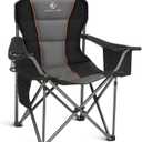 ALPHA CAMP Camping Chair 2 Pack Portable Chair with 3-Can Cooler Folding Chair with Side Pocket and Cup Holder, Collapsible for Camping, Tailgates, Beach, Fishing and Sports,2PC, 1PC