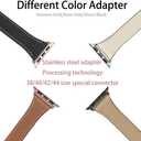 Bestig Bands Compatible with Apple Watch Band 40mm 41mm 38mm 42mm(Series 10 11) Women Men, Genuine Leather Double Tour Designed Slim Thin Strap for iWatch SE1/2/3 Ultra 3/2/1 Series 9 8 7 6 5 4 3 2 1