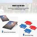 Wild Sports 2x3 or 2x4 Cornhole Outdoor Game Set, USA Flag or Natural Wood Options with Carry Bag Included Perfect for Backyard, Beach, and Tailgates, Add On Extra Bags