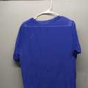 Rooscier Women's Sheer Mesh Short Sleeve Round Neck See Through Sexy Blouse Shirt Top Size L (Royal Blue)