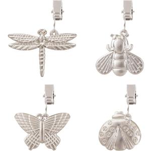 GWHOLE 4 Pack of Tablecloth Weights with Metal Tablecloth Clips Clamps for Outdoor Garden Party Picnic Table Covers