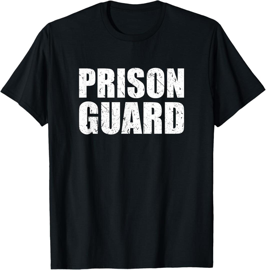 Prison Guard Costume Jail Corrections Officer Halloween T-Shirt, Size: L