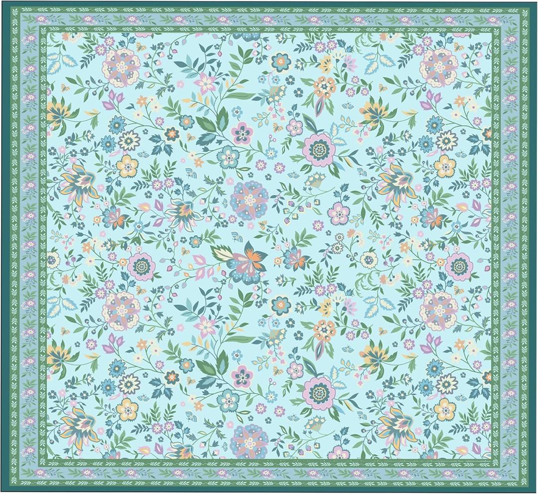 Washable Pee Pads for Dogs 72"x 72", Super Absorbent Boho Reusable Puppy Pads with Colorful Flowers Patterns for Potty Training, Floor, Couch, Bed, and Crate