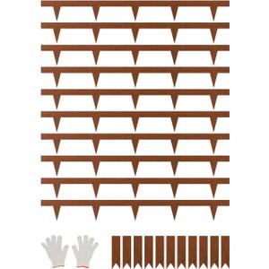 VEVOR Steel Landscape Edging, 10 Packs 40 x 4.5 in Weather-Resistant & Pre-Rust Metal Landscape Edging, Bendable Garden Edging Border, Heavy Duty Lawn Edging, Flower Bed Yard Pathway Divider