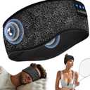 LC-dolida Sleep Headphones Wireless Bluetooth Headband Headphones for Sleeping Music Band Cozy Sleep Mask with Thin HD Stereo Speakers Perfect for Side Sleepers(Taupe)