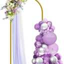 6 ft Arch Backdrop Stand, Wedding Arch Frame, Stable Metal Background Stand with Square Base Ground Nails, for Birthday Party Baby Shower Garland Decoration, Gold (6 x 2.6 FT(HxW))